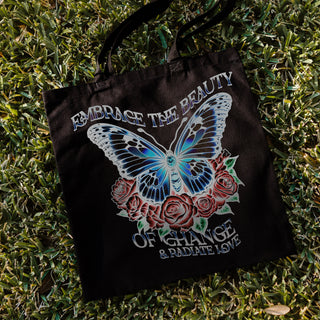 Embracing The Beauty of Change Tote Bag - Black