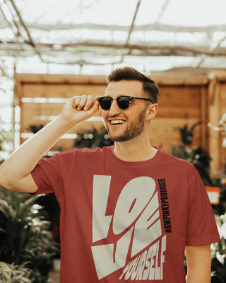 Love Yourself Heavyweight Tee - Deep Rose