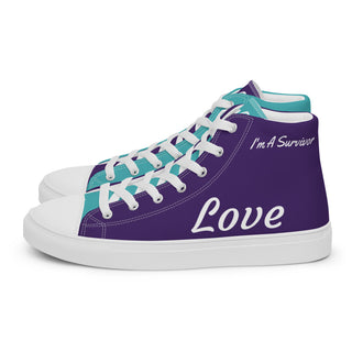 Suicide Prevention Awareness Ribbon Men’s High Top canvas shoes