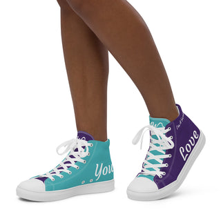 Suicide Prevention Awareness Ribbon Women’s High Top Canvas Shoes