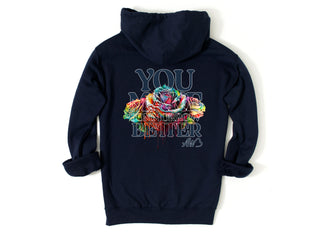 Thank You For Staying Zip Hoodie - Navy