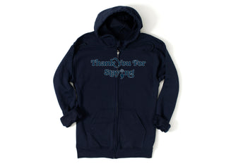 Thank You For Staying Zip Hoodie - Navy