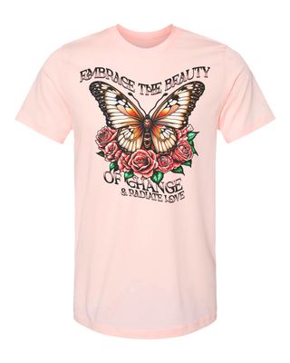 Embrace The Beauty of Change Tee - Peach