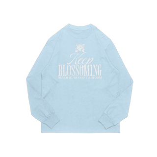 Keep Blossoming Long Sleeve Tee - Sky Blue