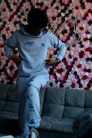 Good Vibes Only Joggers - Sky Blue